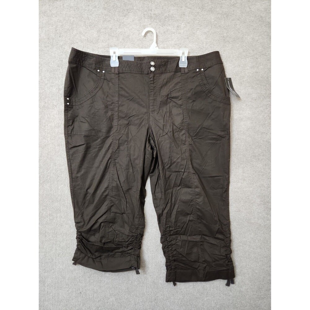 INC International Concepts Capri Pants Womens 22W Brown Lightweight NEW